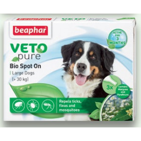 Beaphar Veto Pure Spot On - противопаразитни капки за кучета от едри породи на 30кг - 3бр.